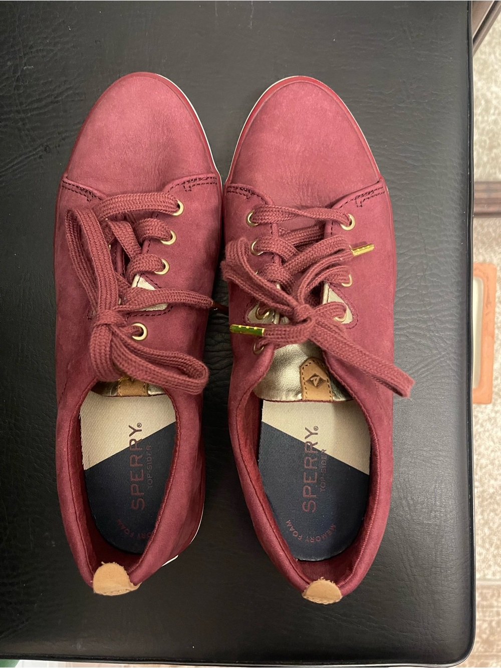 Sperry Women's Burgundy Lace-Up Low Top Sneakers